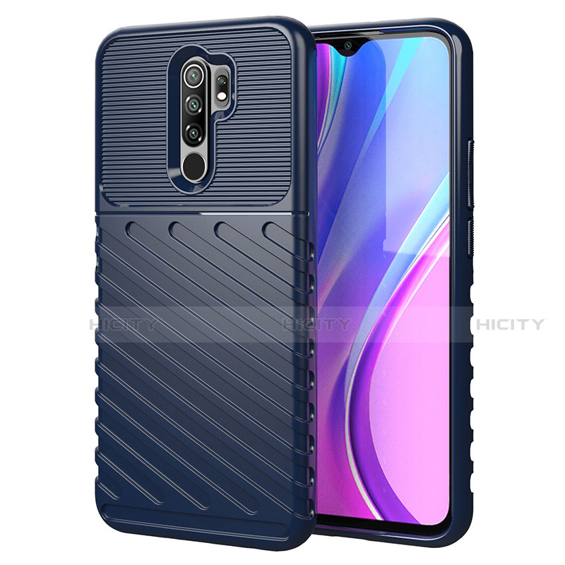 Xiaomi Redmi 9用シリコンケース ソフトタッチラバー ライン カバー Xiaomi ネイビー