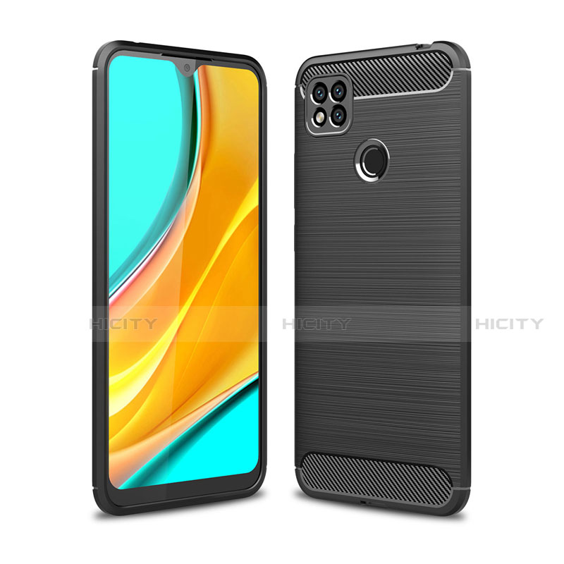 Xiaomi Redmi 9 India用シリコンケース ソフトタッチラバー ライン カバー Xiaomi ブラック