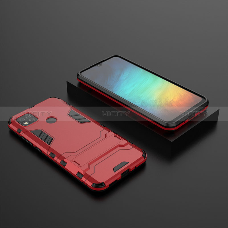 Xiaomi Redmi 9 India用ハイブリットバンパーケース スタンド プラスチック 兼シリコーン カバー KC1 Xiaomi 