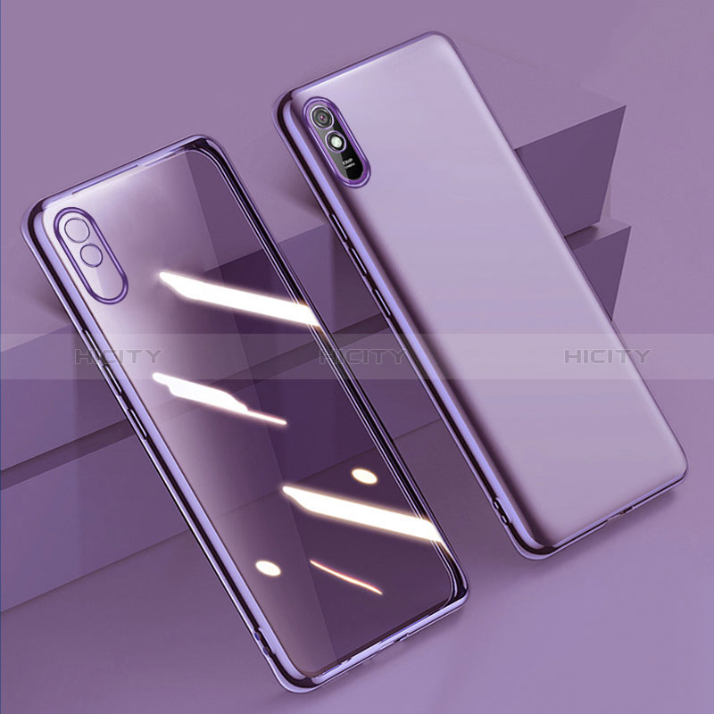 Xiaomi Redmi 9A用極薄ソフトケース シリコンケース 耐衝撃 全面保護 クリア透明 H01 Xiaomi パープル