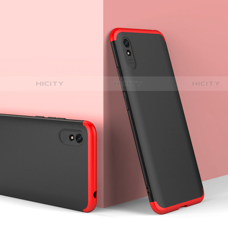 Xiaomi Redmi 9AT用ハードケース プラスチック 質感もマット 前面と背面 360度 フルカバー P01 Xiaomi レッド・ブラック
