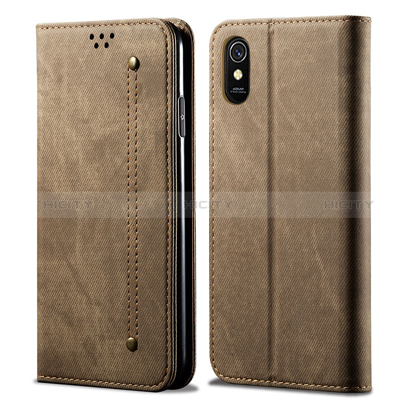 Xiaomi Redmi 9AT用手帳型 布 スタンド B01S Xiaomi カーキ色