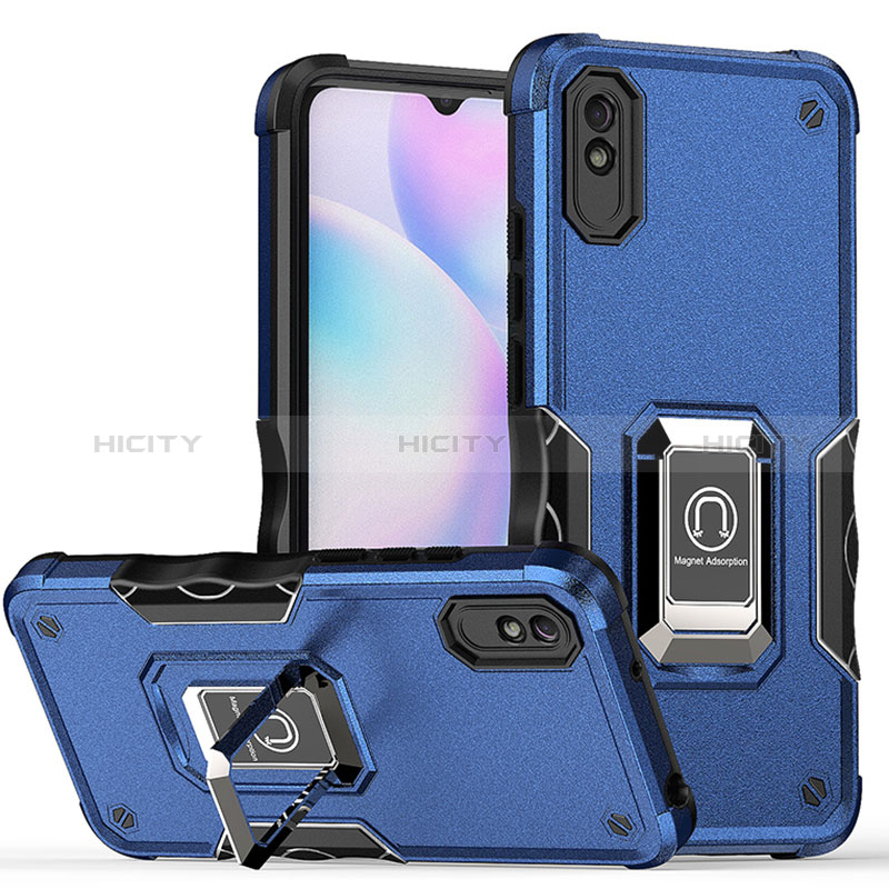 Xiaomi Redmi 9AT用ハイブリットバンパーケース プラスチック アンド指輪 マグネット式 QW1 Xiaomi 