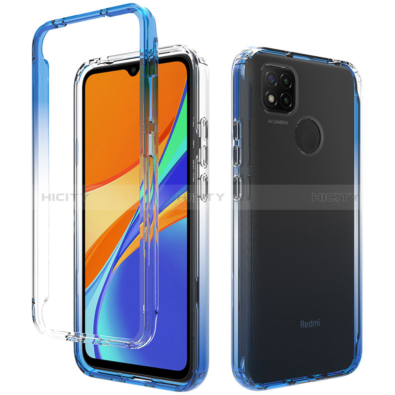 Xiaomi Redmi 9C用前面と背面 360度 フルカバー 極薄ソフトケース シリコンケース 耐衝撃 全面保護 バンパー 勾配色 透明 Xiaomi 