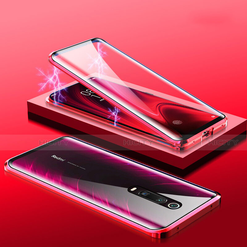 Xiaomi Redmi K20用ケース 高級感 手触り良い アルミメタル 製の金属製 360度 フルカバーバンパー 鏡面 カバー M01 Xiaomi レッド