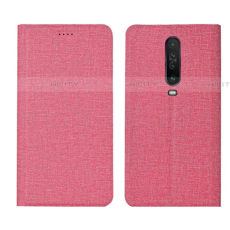 Xiaomi Redmi K30 5G用手帳型 布 スタンド L01 Xiaomi ピンク