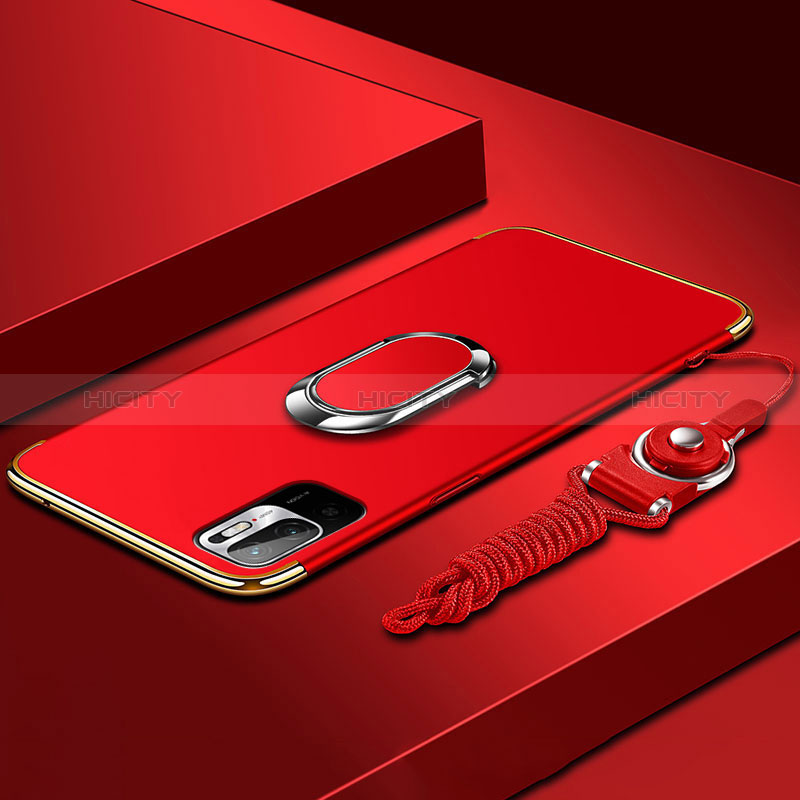 Xiaomi Redmi Note 10T 5G用ケース 高級感 手触り良い メタル兼プラスチック バンパー アンド指輪 Xiaomi 