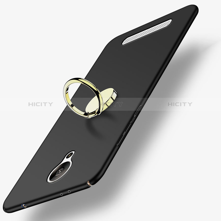Xiaomi Redmi Note 2用ハードケース プラスチック 質感もマット アンド指輪 A02 Xiaomi ブラック