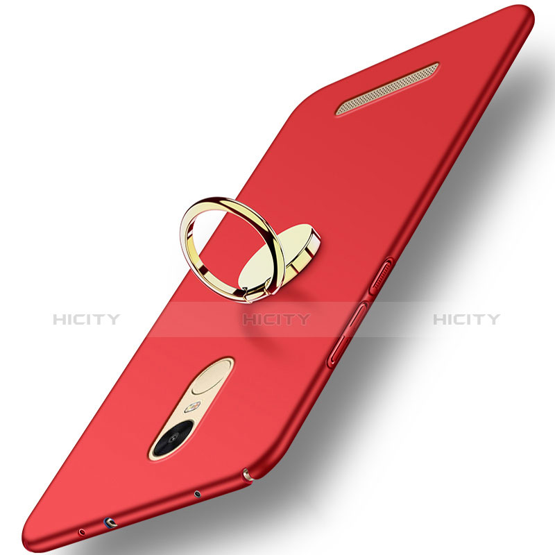 Xiaomi Redmi Note 3 Pro用ハードケース プラスチック 質感もマット アンド指輪 A02 Xiaomi レッド