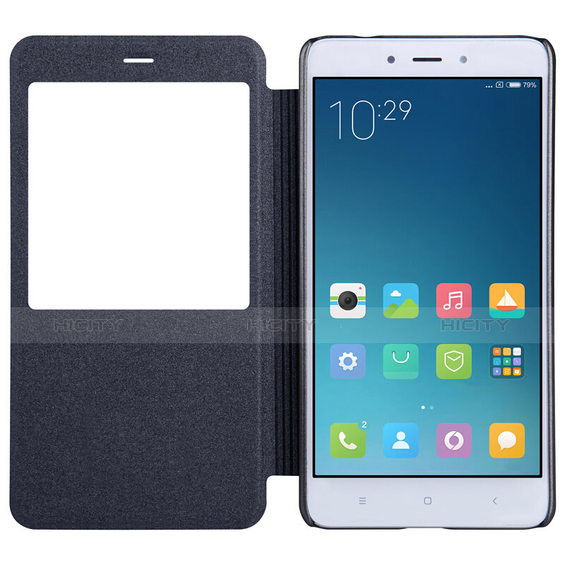 Xiaomi Redmi Note 4用手帳型 レザーケース スタンド Xiaomi ブラック