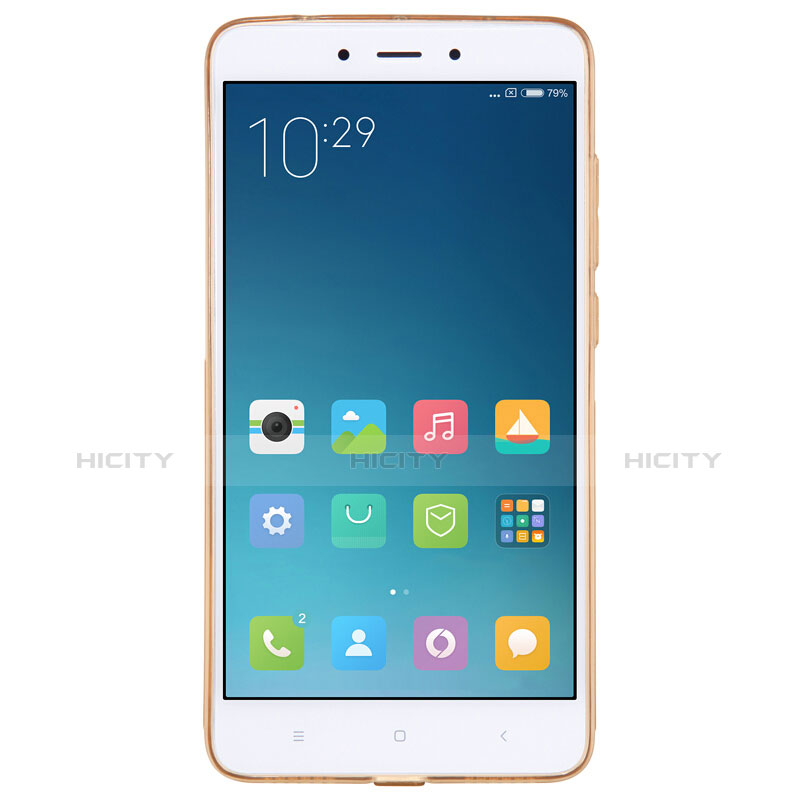 Xiaomi Redmi Note 4用極薄ソフトケース シリコンケース 耐衝撃 全面保護 クリア透明 T06 Xiaomi ゴールド