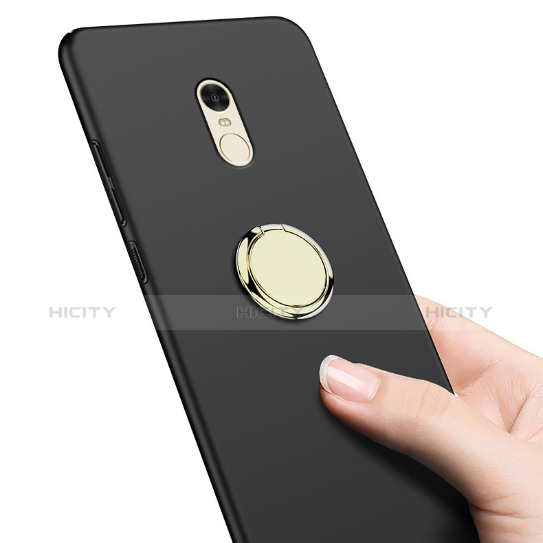 Xiaomi Redmi Note 4用ハードケース プラスチック 質感もマット アンド指輪 A03 Xiaomi ブラック