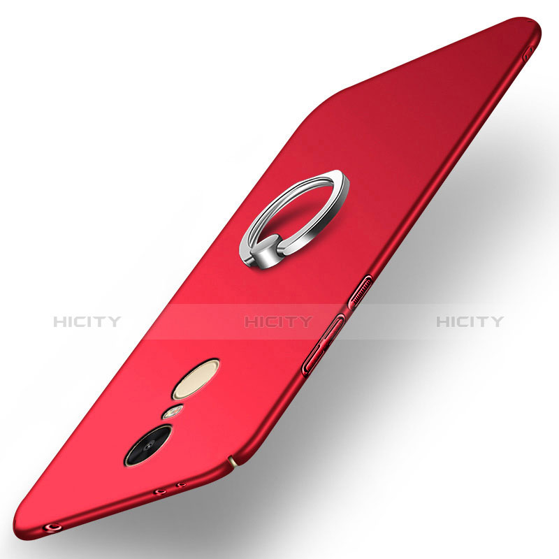 Xiaomi Redmi Note 4X用ハードケース プラスチック 質感もマット アンド指輪 A02 Xiaomi レッド