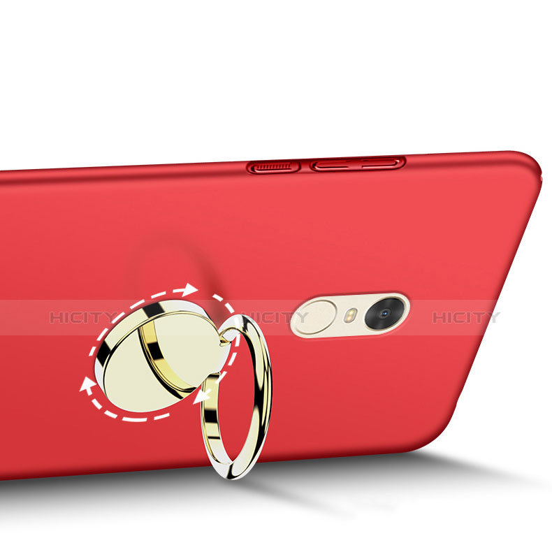 Xiaomi Redmi Note 4X High Edition用ハードケース プラスチック 質感もマット アンド指輪 A03 Xiaomi レッド