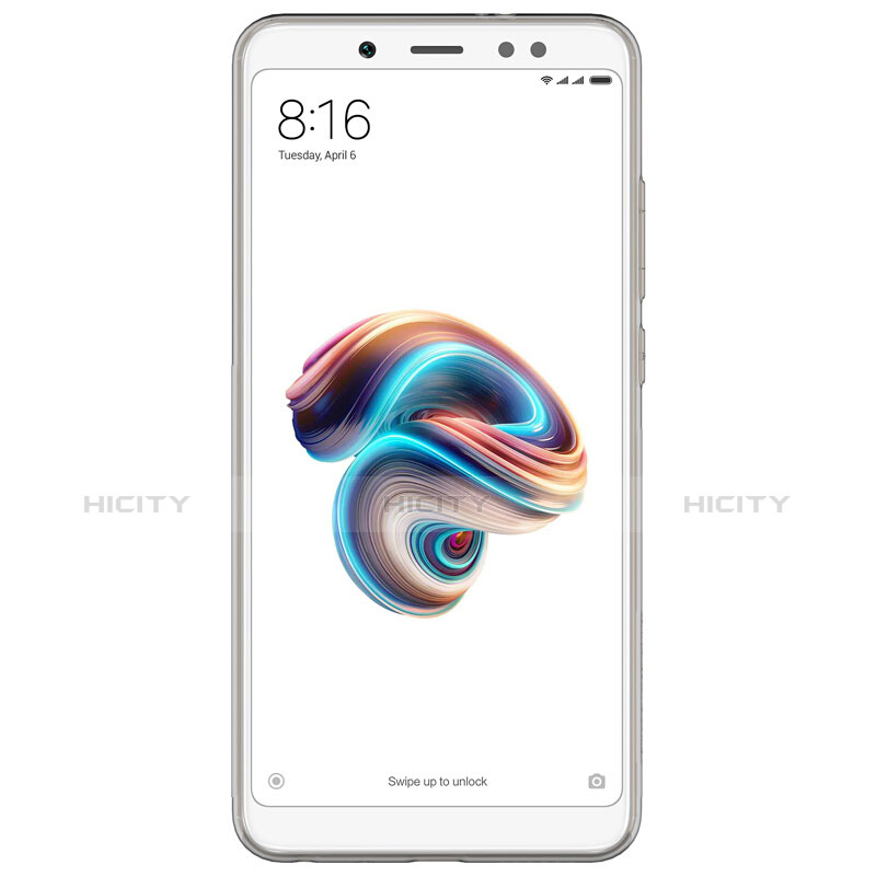 Xiaomi Redmi Note 5 AI Dual Camera用極薄ソフトケース シリコンケース 耐衝撃 全面保護 クリア透明 カバー Xiaomi グレー