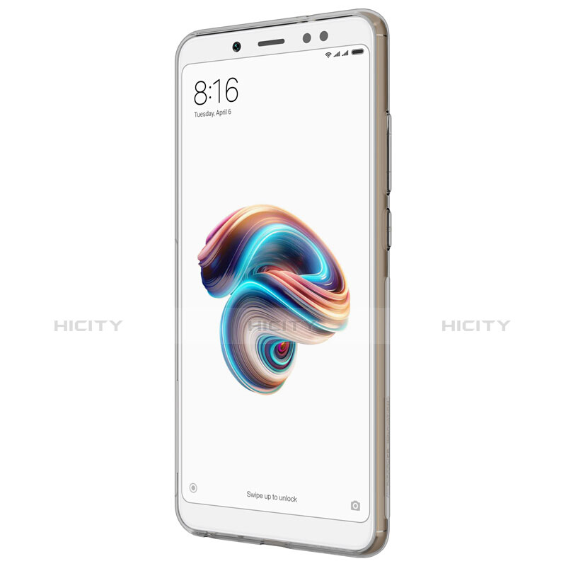 Xiaomi Redmi Note 5用極薄ソフトケース シリコンケース 耐衝撃 全面保護 クリア透明 カバー Xiaomi グレー