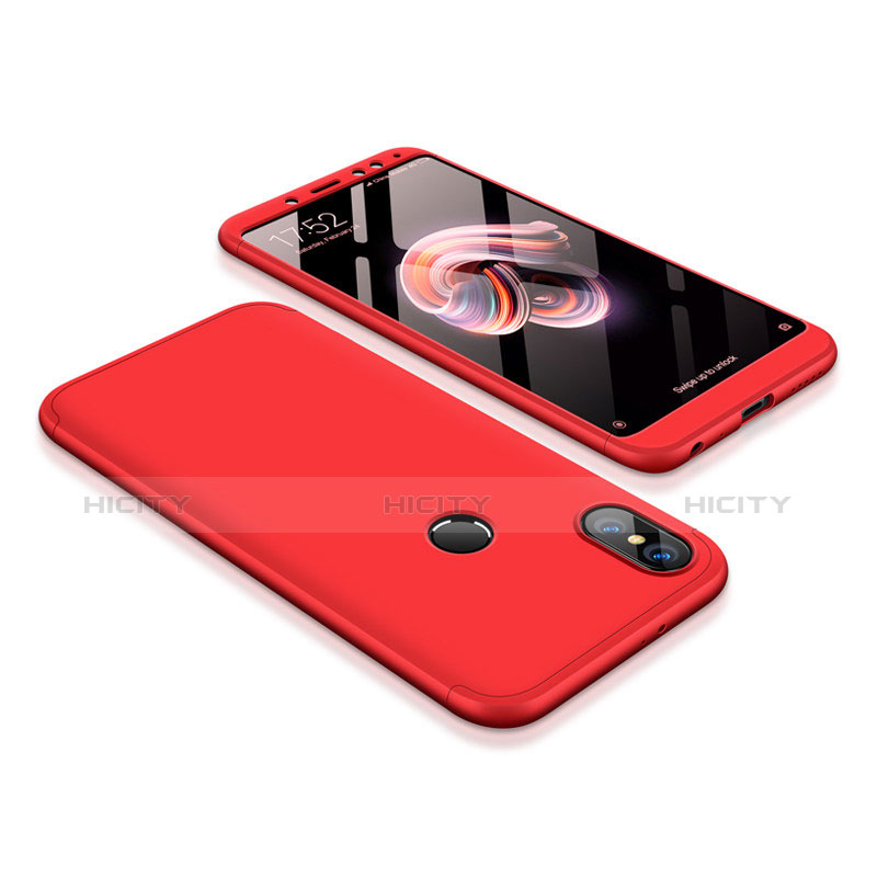 Xiaomi Redmi Note 5 Pro用ハードケース プラスチック 質感もマット 前面と背面 360度 フルカバー Xiaomi レッド