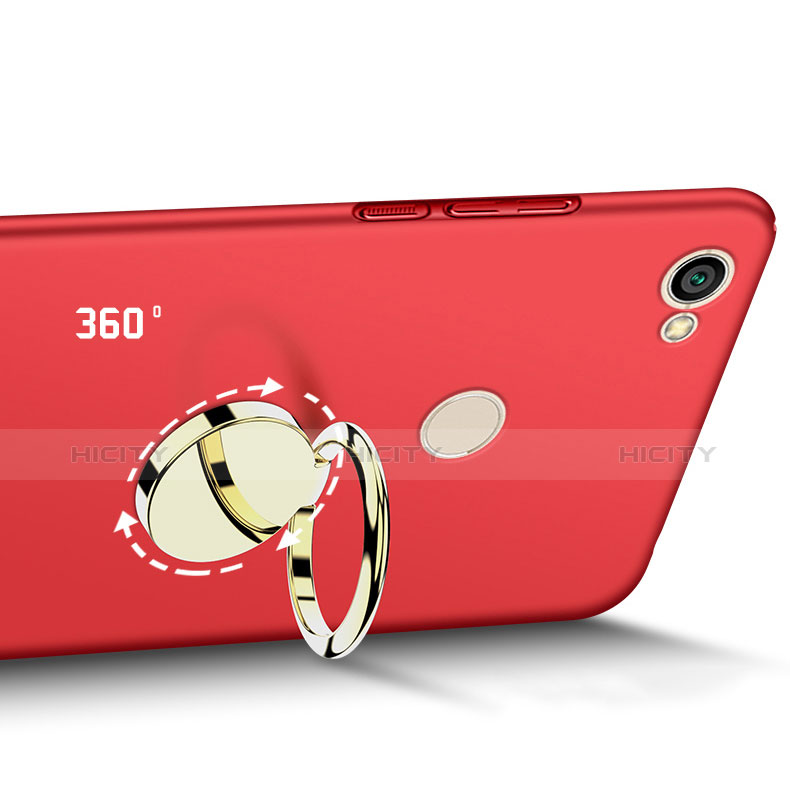 Xiaomi Redmi Note 5A Prime用ハードケース プラスチック 質感もマット アンド指輪 Xiaomi レッド