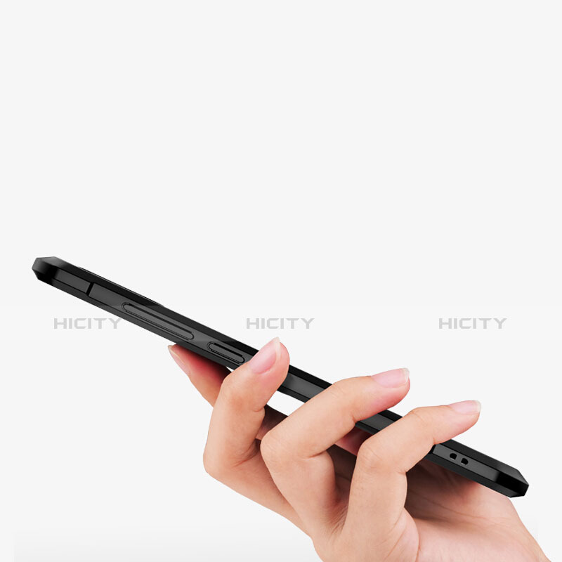 Xiaomi Redmi Note 6 Pro用360度 フルカバーハイブリットバンパーケース クリア透明 プラスチック 鏡面 アンド指輪 マグネット式 Xiaomi ブラック