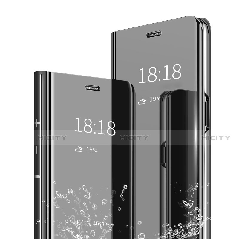 Xiaomi Redmi Note 7用手帳型 レザーケース スタンド 鏡面 カバー Xiaomi ブラック