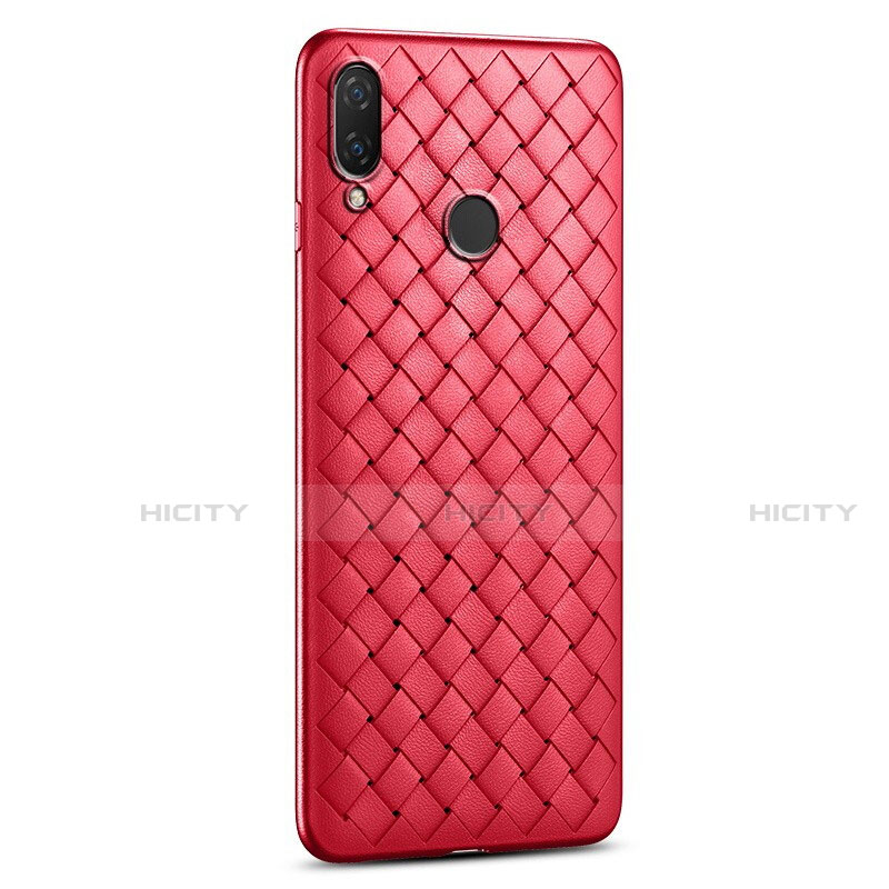 Xiaomi Redmi Note 7用シリコンケース ソフトタッチラバー レザー柄 S01 Xiaomi レッド