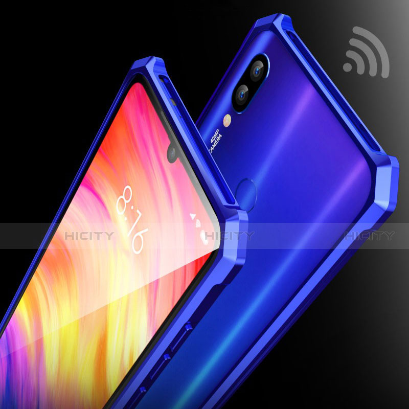 Xiaomi Redmi Note 7用ケース 高級感 手触り良い アルミメタル 製の金属製 360度 フルカバーバンパー 鏡面 カバー M03 Xiaomi 