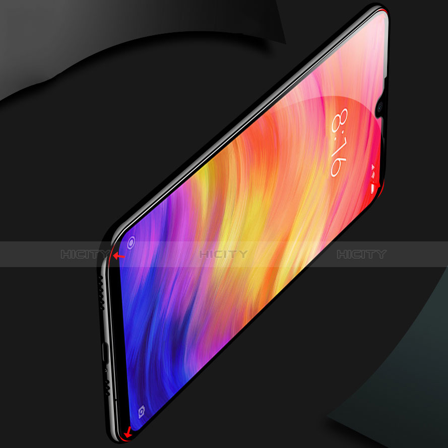 Xiaomi Redmi Note 7用強化ガラス フル液晶保護フィルム F04 Xiaomi ブラック