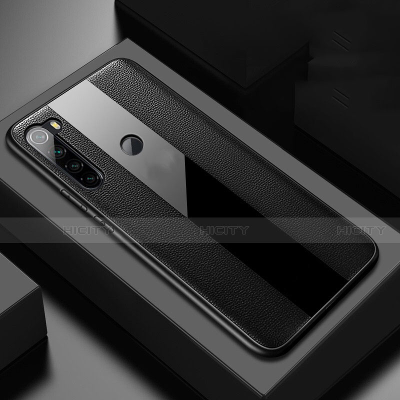 Xiaomi Redmi Note 8 (2021)用シリコンケース ソフトタッチラバー レザー柄 カバー H01 Xiaomi ブラック