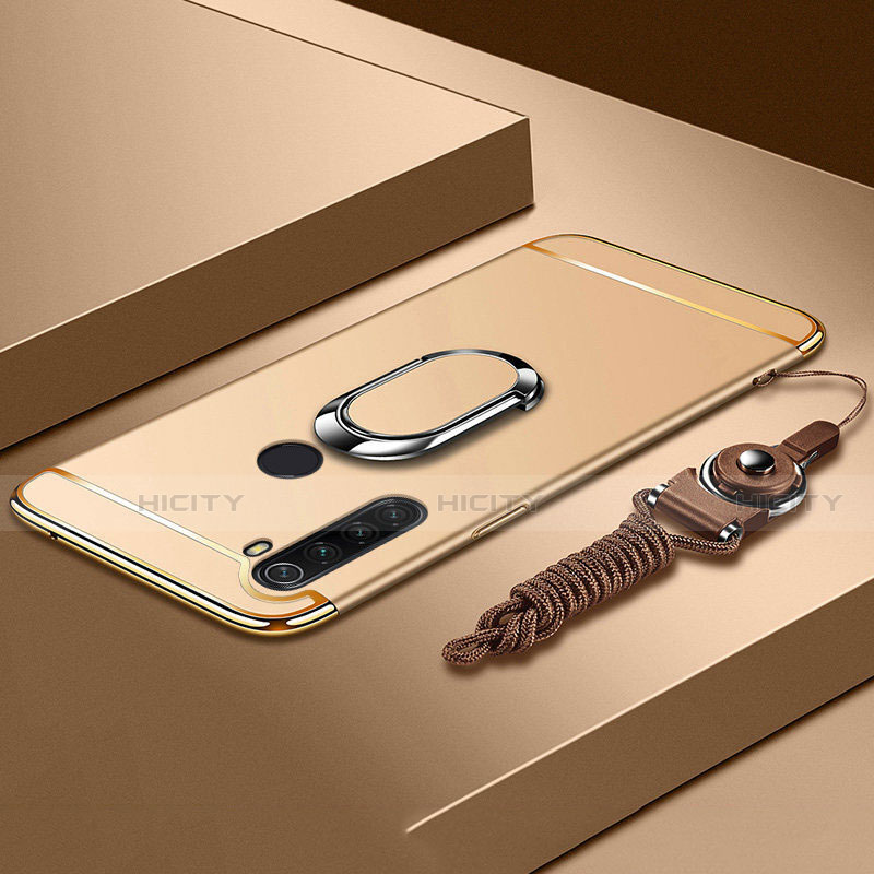 Xiaomi Redmi Note 8 (2021)用ケース 高級感 手触り良い メタル兼プラスチック バンパー アンド指輪 T01 Xiaomi ゴールド