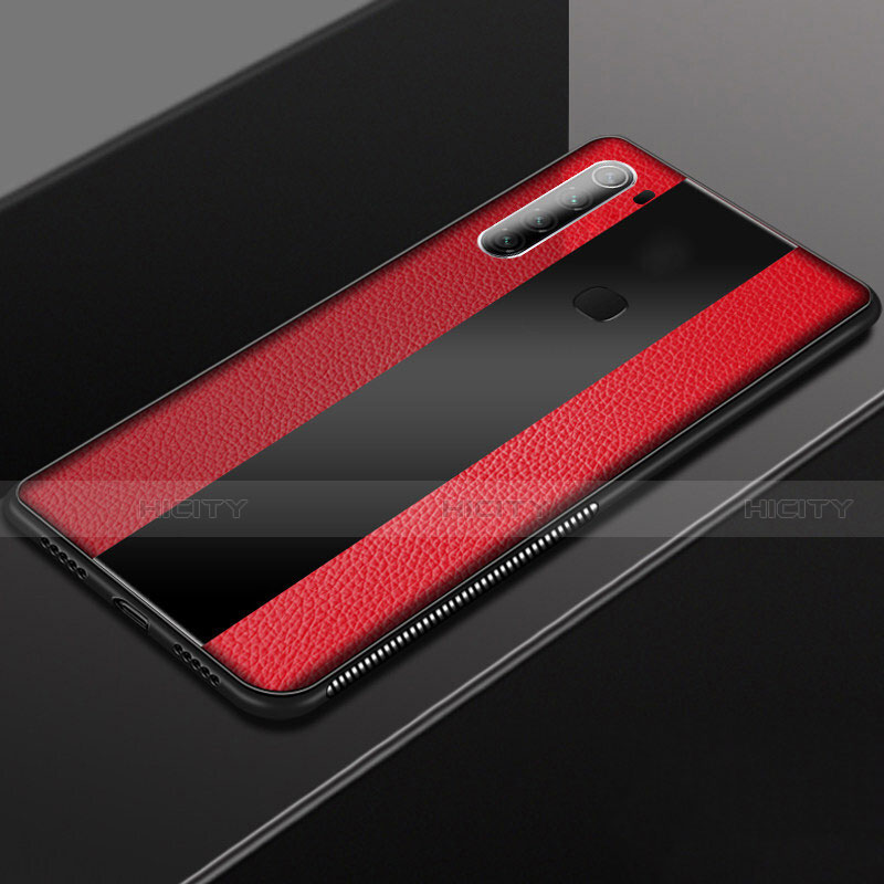 Xiaomi Redmi Note 8 (2021)用シリコンケース ソフトタッチラバー レザー柄 カバー H03 Xiaomi レッド