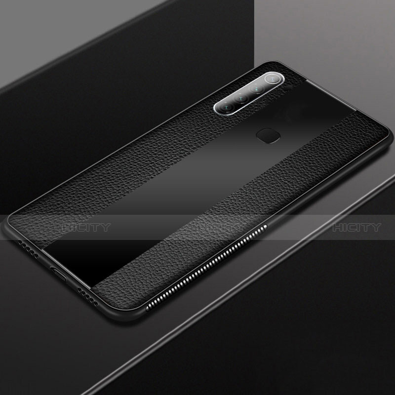 Xiaomi Redmi Note 8 (2021)用シリコンケース ソフトタッチラバー レザー柄 カバー H03 Xiaomi ブラック