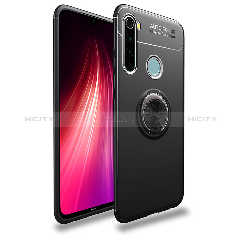 Xiaomi Redmi Note 8 (2021)用極薄ソフトケース シリコンケース 耐衝撃 全面保護 アンド指輪 マグネット式 バンパー SD1 Xiaomi ブラック