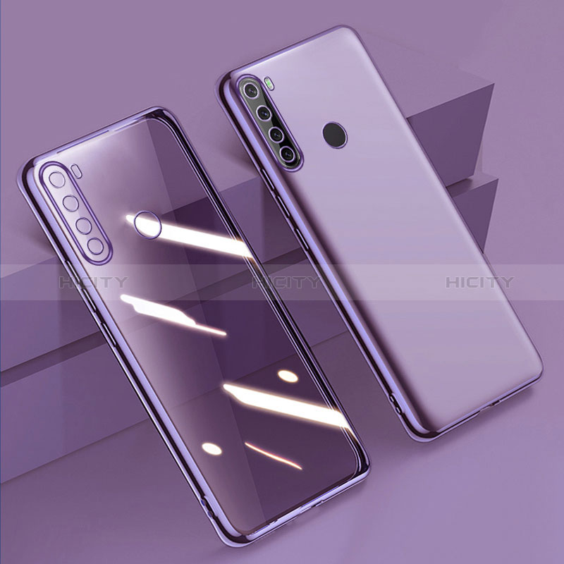 Xiaomi Redmi Note 8 (2021)用極薄ソフトケース シリコンケース 耐衝撃 全面保護 クリア透明 D01 Xiaomi パープル