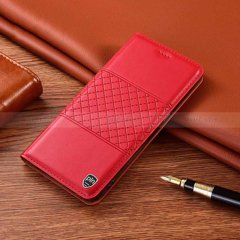 Xiaomi Redmi Note 9用手帳型 レザーケース スタンド カバー H11P Xiaomi レッド