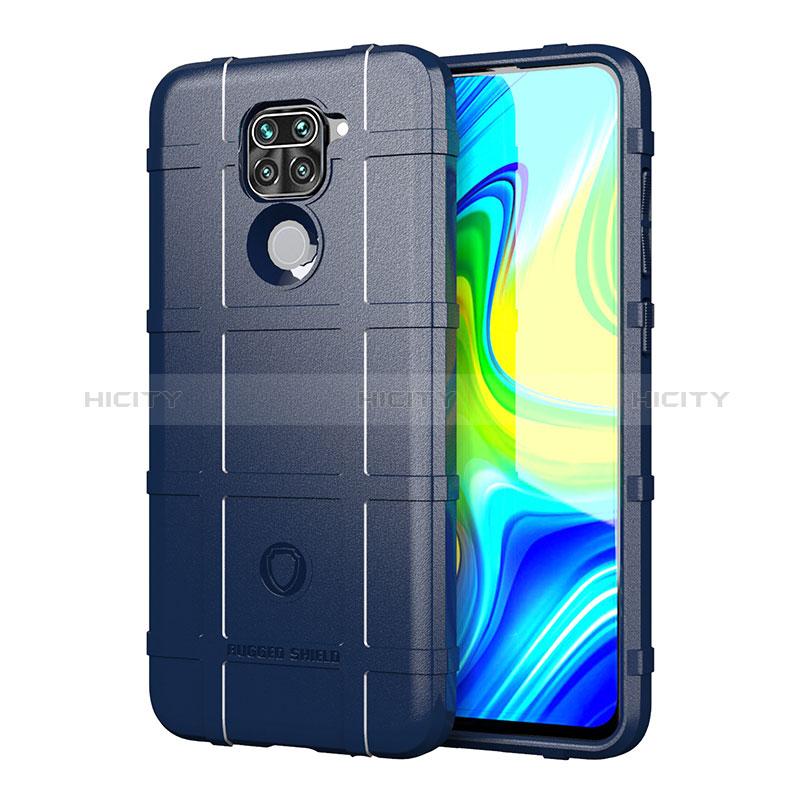 Xiaomi Redmi Note 9用360度 フルカバー極薄ソフトケース シリコンケース 耐衝撃 全面保護 バンパー J01S Xiaomi ネイビー