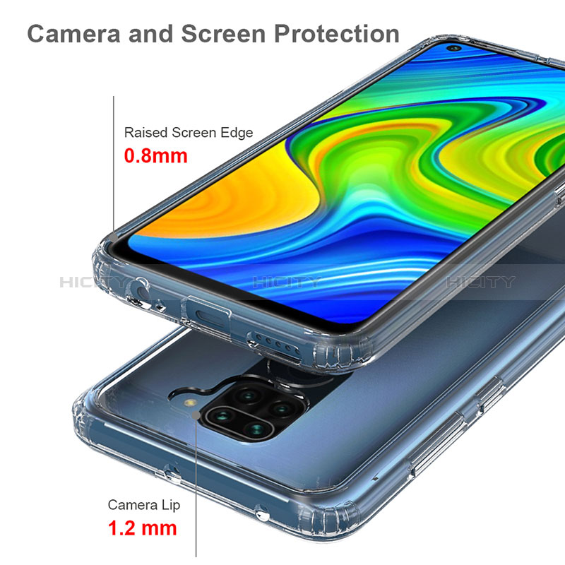 Xiaomi Redmi Note 9用360度 フルカバー ハイブリットバンパーケース クリア透明 プラスチック カバー ZJ5 Xiaomi 