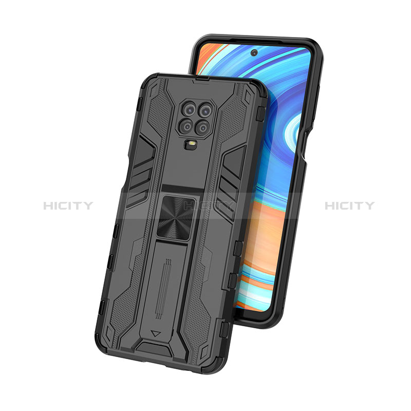 Xiaomi Redmi Note 9 Pro用ハイブリットバンパーケース スタンド プラスチック 兼シリコーン カバー マグネット式 KC2 Xiaomi 